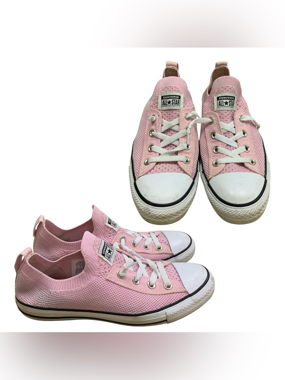 Converse All Star Low Top Sneakers Pink White S9